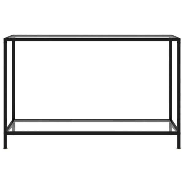 vidaXL Console Table Clear and Black Tempered Glass, Powder-Coated Steel