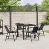 vidaXL Garden Dining Set 5 pcs Black Powder-Coated Steel
