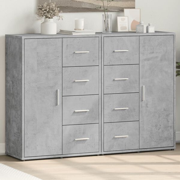 vidaXL Sideboard Concrete Gray Engineered Wood Medium Sideboard