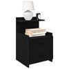 vidaXL Bedside Cabinet Set of 2 Black Engineered wood Medium