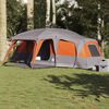 vidaXL Family Tent with Porch Dome 9-Person Grey and Orange Waterproof