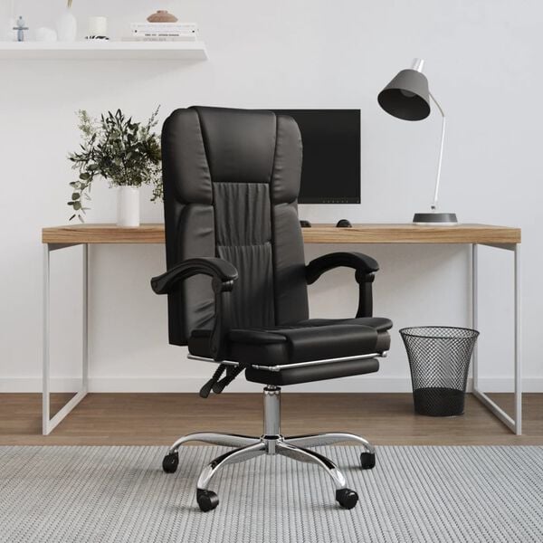 vidaXL Reclining Office Chair Black
