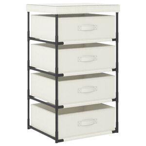 vidaXL Storage Rack Cream Steel, Fabric (100% Polyester) Lightweight