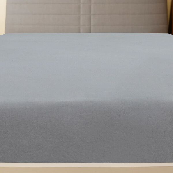 vidaXL Jersey Fitted Sheet Gray 100% Cotton 63 x 79 in