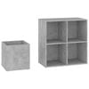 vidaXL Hall Shoe Cabinet Concrete Grey Engineered Wood Medium Cabinet