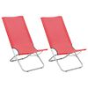 vidaXL Beach Chair Set of 2 Red Oxford fabric with PE coating, steel