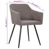 vidaXL Dining Chair Set of 2 Taupe Fabric (100% polyester), metal