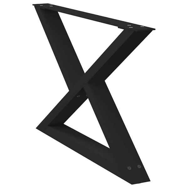 vidaXL Coffee Table Leg Black Powder-coated steel 27.6 x 16.5-17.0 in