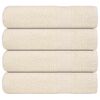 vidaXL Shower Towel Set of 4 Cream 100% Cotton Standard Shower Towel