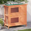 vidaXL Rabbit Hutch Brown, Green Pine wood, Plywood, Powder-coated iron