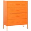 vidaXL Chest of Drawer Orange Steel Medium Chest of Drawers