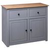 vidaXL Sideboard Grey and natural wood Solid pine wood Large