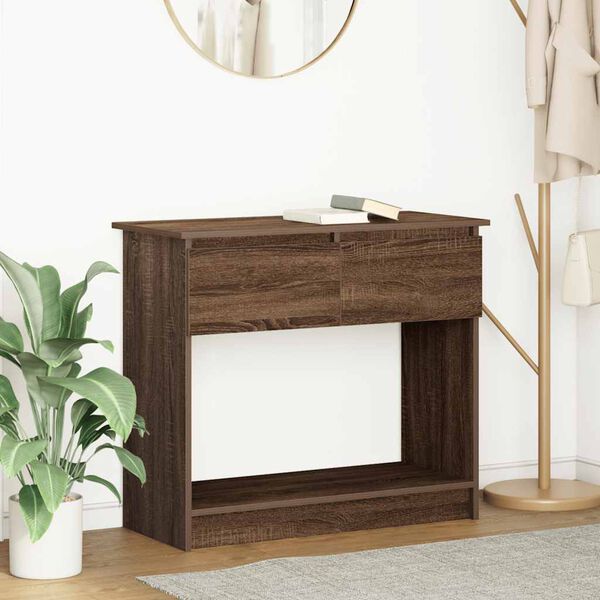 vidaXL Console Table Brown oak Engineered wood Medium Console Table