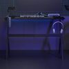 vidaXL LED Gaming Desk Black Engineered wood, Iron LED Gaming Desk