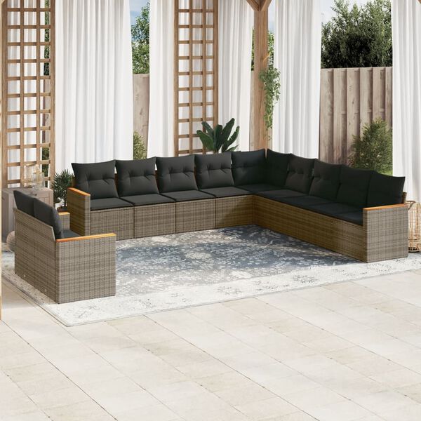 vidaXL Garden Sofa Set Grey
