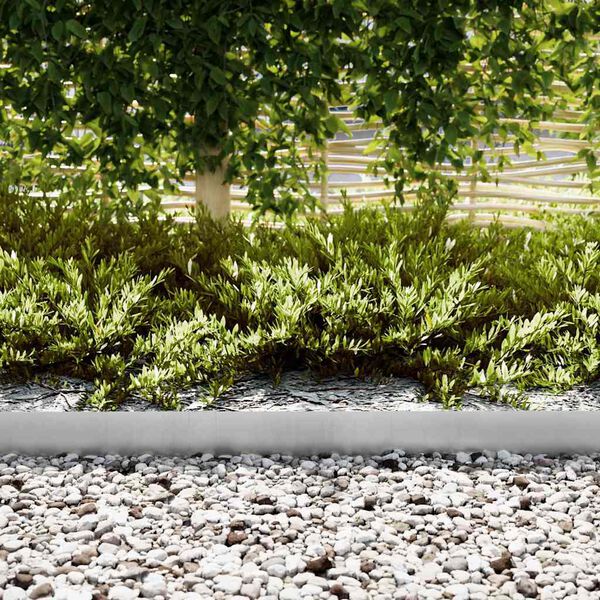 vidaXL Lawn Edgings 50 pcs Silver 39.4 x 0.2 x 5.9 in Galvanized steel
