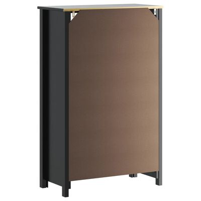 vidaXL Bathroom Cabinet BERG Black 27.4"x13.4"x43.3" Solid Wood Pine