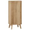 vidaXL Chest of Drawers Natural Teak Solid Teak Wood, Brass Medium