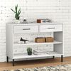 vidaXL Console Cabinet White Solid Pine Wood Medium Console Cabinet
