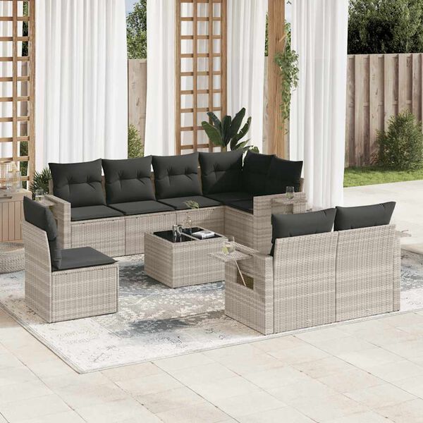 vidaXL Garden Sofa Set Light Grey