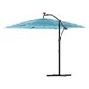 vidaXL Garden Parasol Blue Polyester, steel, straw Large