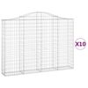 vidaXL Arched Gabion Baskets 10 pcs 78.7x11.8x140/160" Galvanised Iron