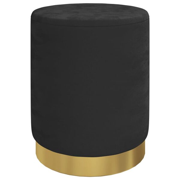 vidaXL Round Storage Hocker Black Velvet 12.2" x 14.6"