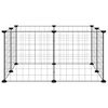 vidaXL Pet Cage Black Powder-Coated Steel Adjustable, DIY design Durable