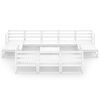 vidaXL Garden Lounge Set White Solid Pinewood Modular Seats Many