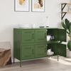 vidaXL Sideboard Olive Green Cold-Rolled Steel Medium Adjustable Feet