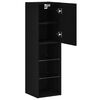 vidaXL TV Cabinet 2 pcs Black 12.01 x 11.81 x 40.16 in Engineered Wood