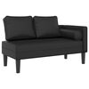 vidaXL Chaise Lounge with Cushions Black Faux leather