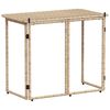 vidaXL Garden Table Beige PE Rattan Compact Foldable