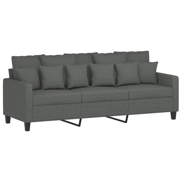 vidaXL Sofa Set Dark Gray Polyester Large Sofa Set Rectangular
