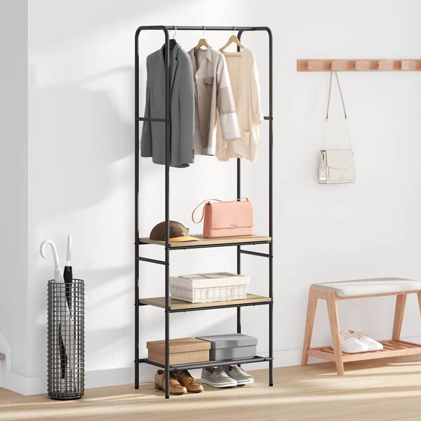 vidaXL Clothes Rack with Shelves Other Sonoma oak 60 x 30 x 171 cm