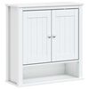vidaXL Bathroom Wall Cabinet White Solid pine wood, engineered wood, metal