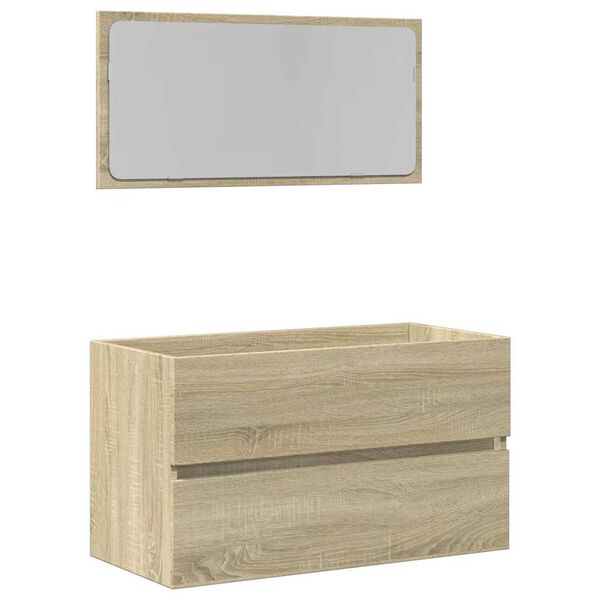 vidaXL Bathroom Cabinet With Mirror Sonoma oak Engineered wood