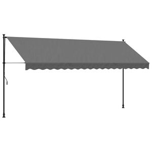 vidaXL Retractable Awning Anthracite 157.5"x59.1" Fabric and Steel