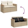 vidaXL Garden Sofa Set Beige Poly Rattan Large Modular Garden Sofa Set