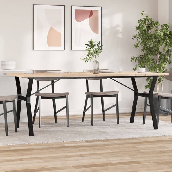 vidaXL Dining Table Natural Pine Solid Pine Wood Large Dining Table