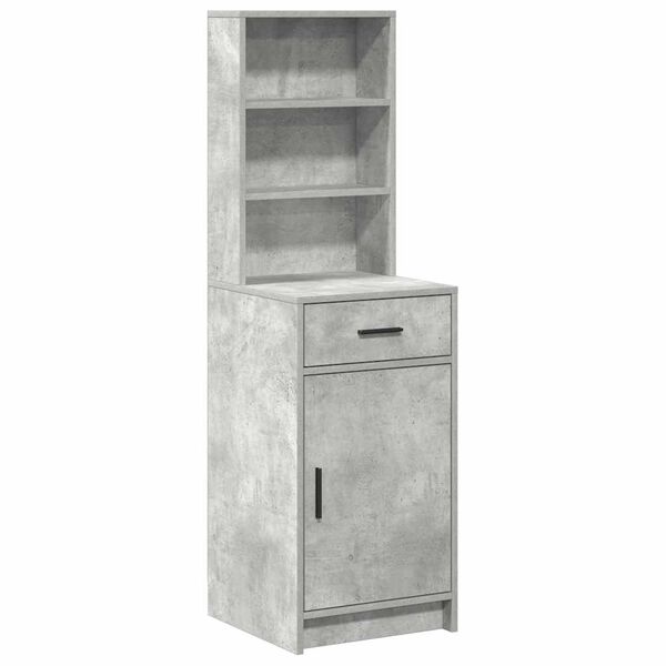 vidaXL Highboard with Drawer Concrete Grey 15.75 x 15.94 x 53.15 in
