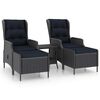 vidaXL Garden Lounge Set Dark grey, Black