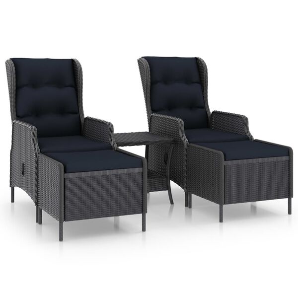 vidaXL Garden Lounge Set Dark grey, Black