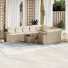 vidaXL Garden Sofa Set Beige PE Rattan, Powder-Coated Steel, Tempered Glass
