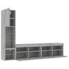 vidaXL 4 Piece TV Wall Units with LED Gray Sonoma Engineered Wood