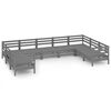 vidaXL Garden Lounge Set Grey Solid pinewood 9 Piece Modular