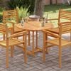 vidaXL Tabletop Natural Teak Solid teak wood 35.4 in diameter Durable