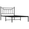 vidaXL Bed Frame Black Steel Twin Bed Frame Rectangular Industrial