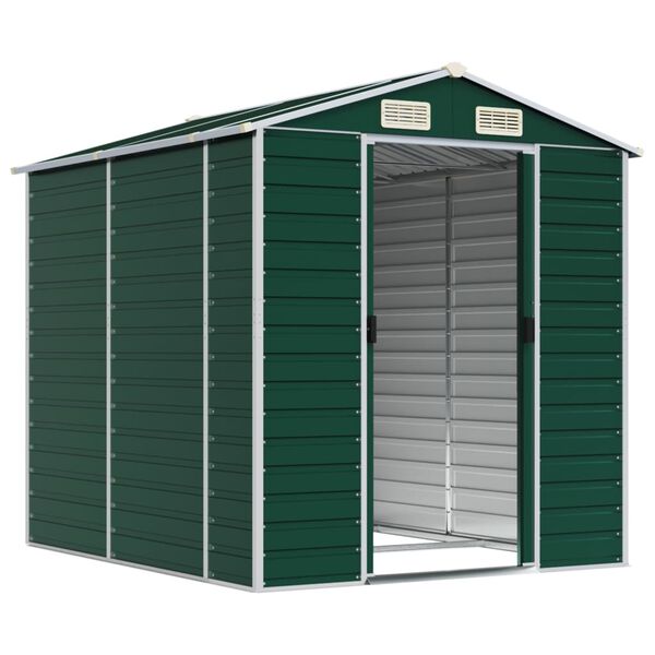 vidaXL Garden Shed Green Galvanized Steel 75.2 x 84.6 x 78.0 in