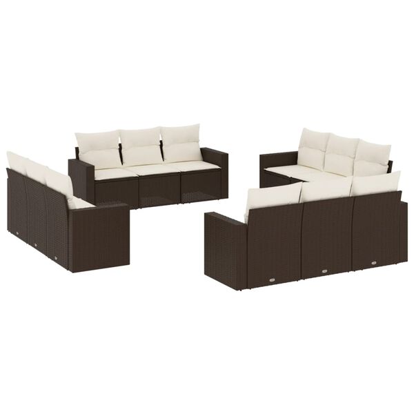 vidaXL Garden Sofa Set Brown